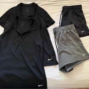 like new - M bundle - Nike dri fit - 2 shorts and 2 tops